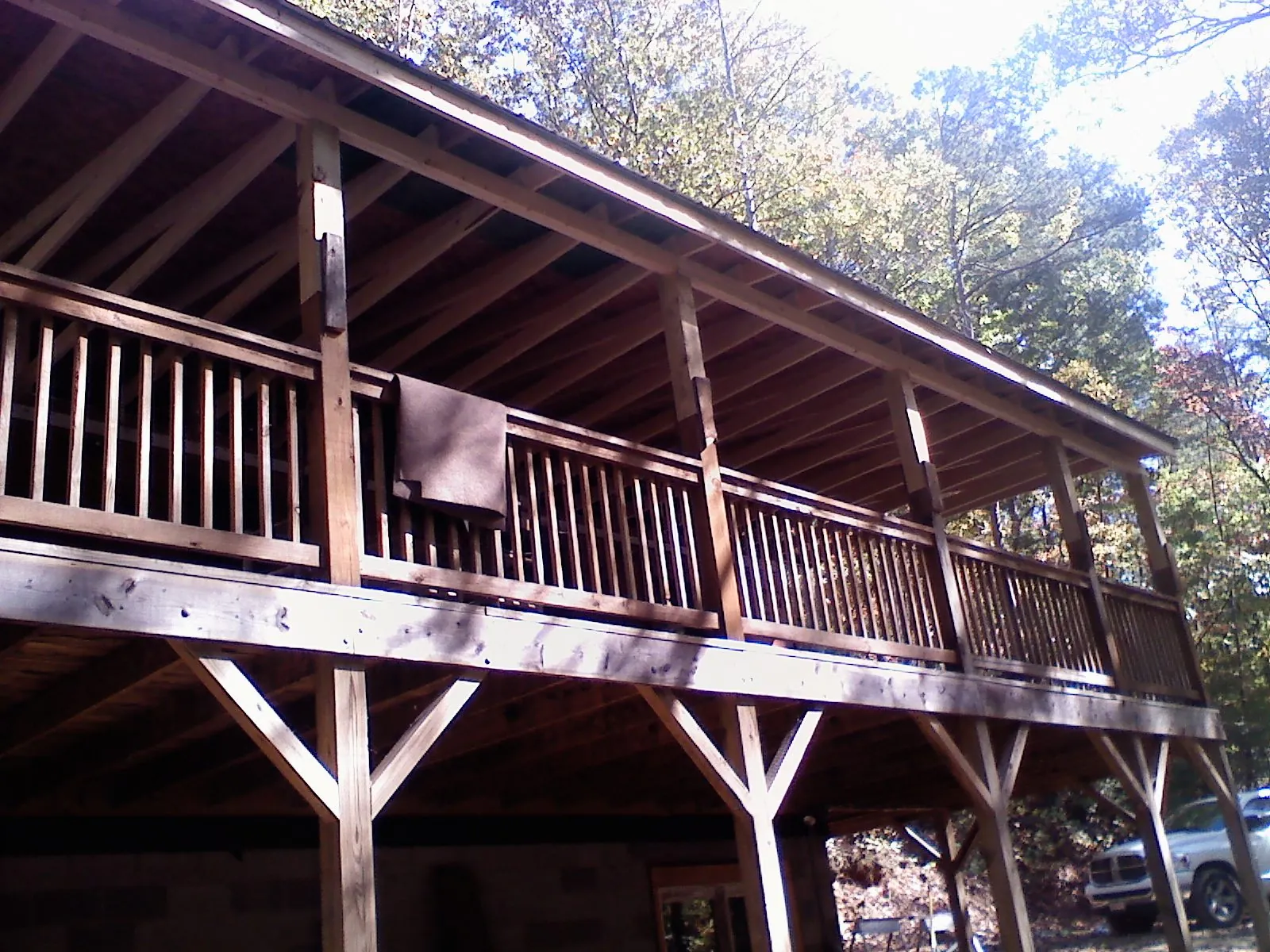 Timber framing under a new elevated porch and deck — Roof Leak Repair in Rock City Falls by Roofing Brothers